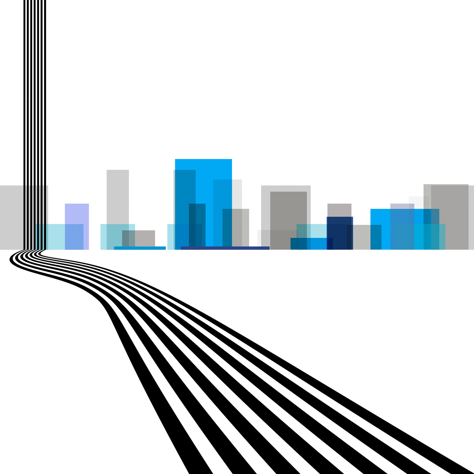 illustration of roads leading into a city